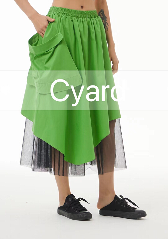 [cyard] high street design color contrast skirt (with removable pocket) 85350\l