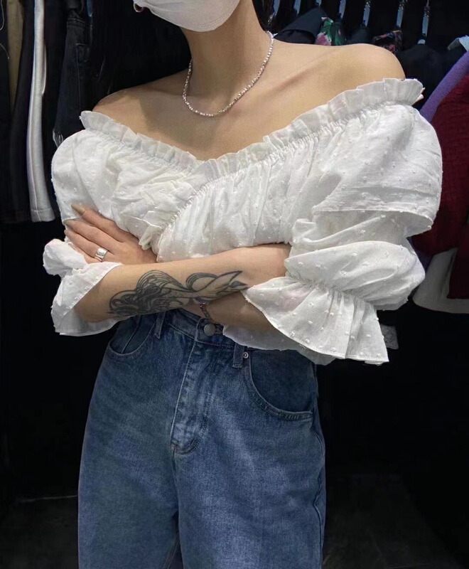 [lidada] French Ruffle V-neck shirt 3005\hbx