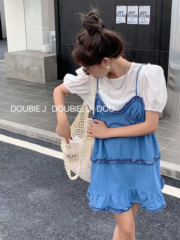 [double.j] versatile suspender denim dress 1853\pcz