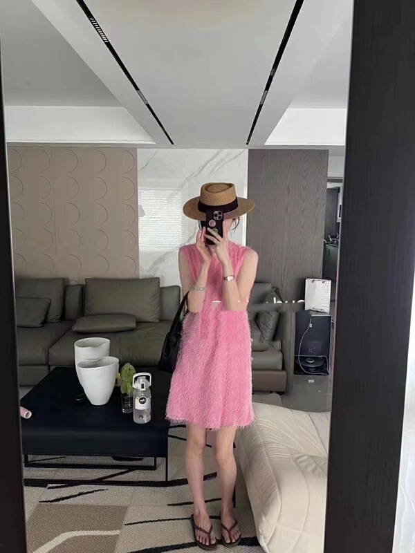 [Han C family] round neck solid color simple dress 6423\pcz