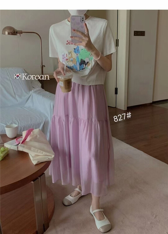 [Shangpin Wanqian] elastic waist Korean skirt ys1-827\hjy