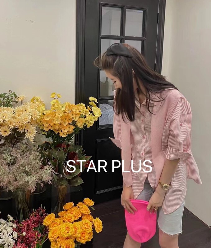 [star plus] striped breasted versatile shirt (with cape) 8615\lsw