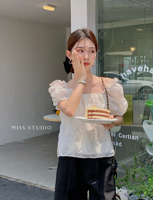 [miss miss home] Korean style square collar two-piece temperament shirt f2262