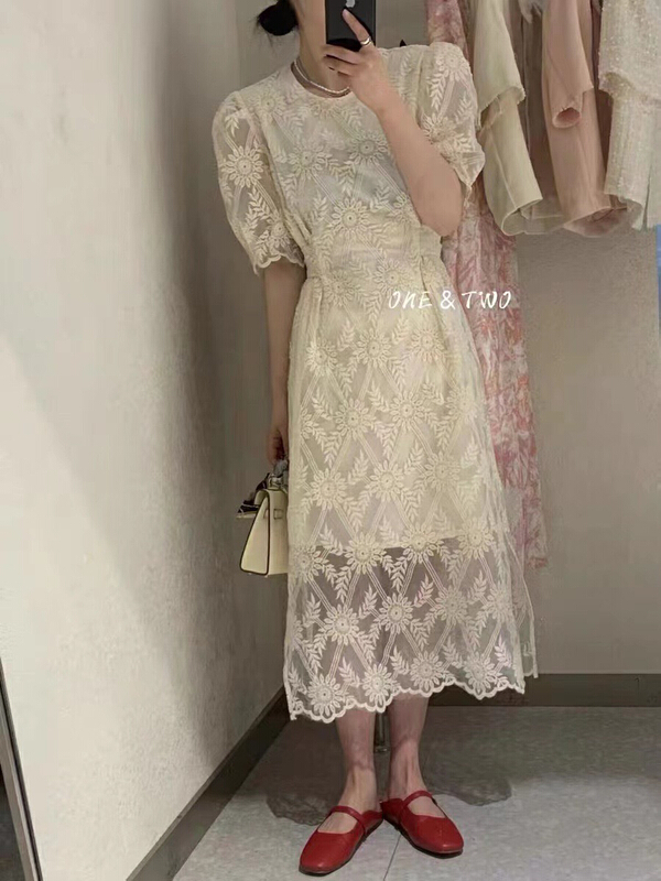 [RS] French lace hollow out dress dh2156\xyy