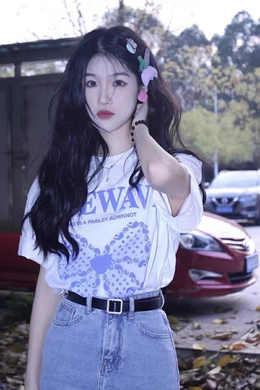 [j.2] butterfly print Pullover short sleeve T-shirt 4581\lsw