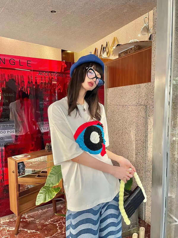 [m.zz] niche design fashion brand eye short sleeve T-shirt 8783\lsw