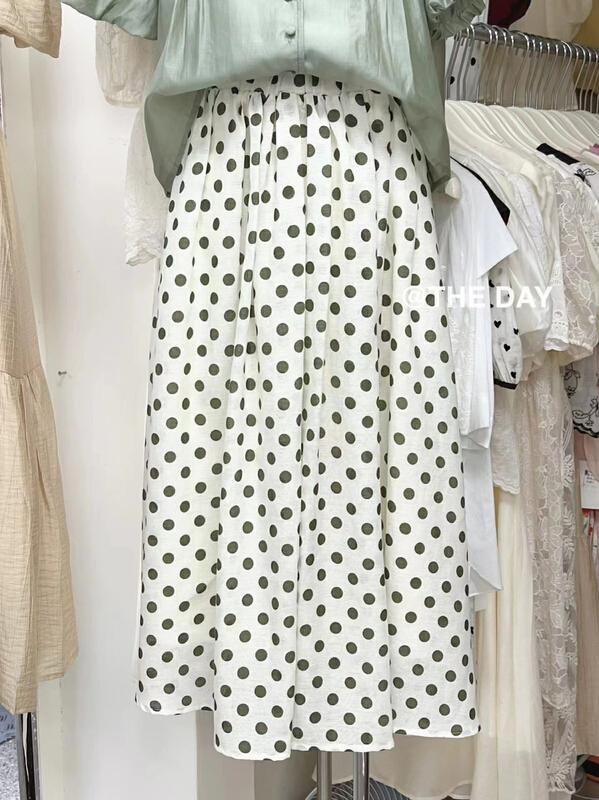 [the day] Korean custom wave point retro skirt 8998\ll