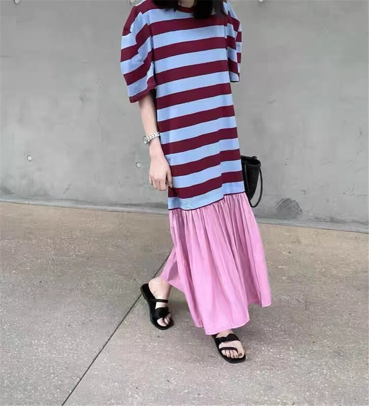 [yoyo style] round neck loose and simple Korean dress 8603\xyy