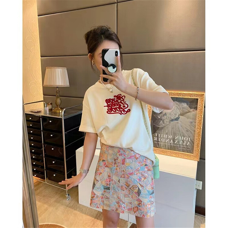 [Yashili] sweet heavy industry Beaded slim skirt 8030\pcz