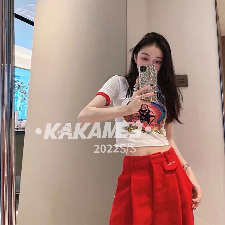 [kakamee] a must-have retro short sleeve T-shirt for hot girls (elastic) 5031\cqw