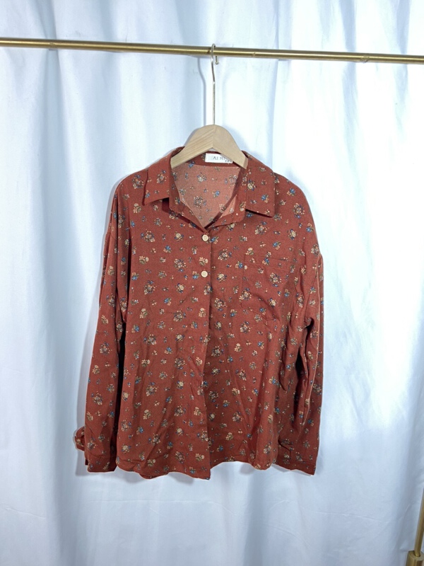 [Yi show shop] floral loose aging shirt 1650\cl