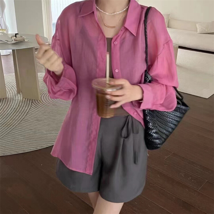 [OIT] fashionable sunscreen shirt with tie at the back 9176\hbx