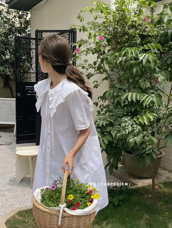[R n] Korean sweet aging baby collar loose dress (without waist bag) ys1-80986\ll
