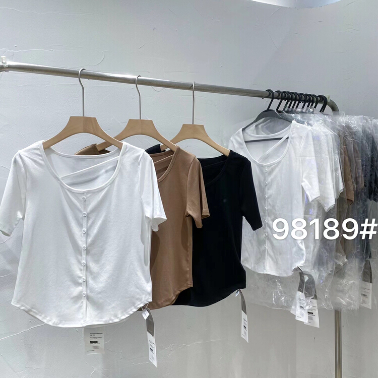 [ycnana] simple solid color short sleeve T-shirt 98189\lsw