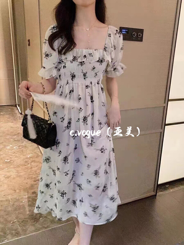 [c.vogue] Korean style gentle floral dress 3852\pcz