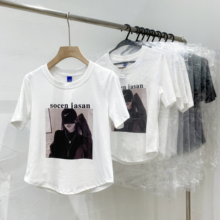 [ycnana] Korean casual printed lettered short sleeve T-shirt 98185\lsw