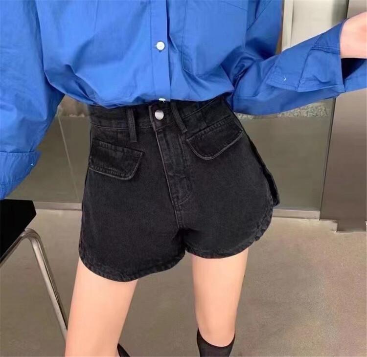 [thirteen inspirations] one button versatile comfortable denim shorts 9209\pcz