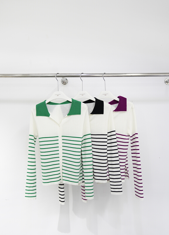 New year in early spring! [onivinage Omni] stripe contrast slit T-shirt ol222n4846\zxl
