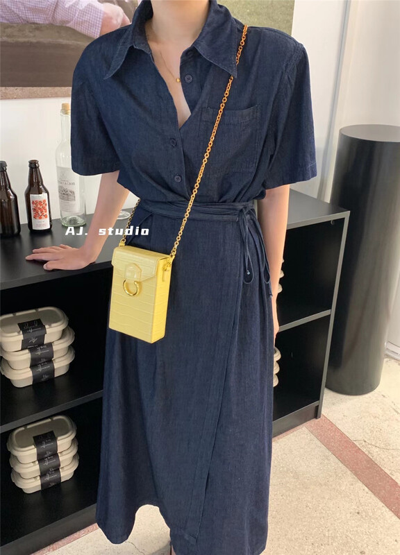 [aj.studio] single breasted comfortable shirt + high waist lady skirt set 9275-9276\ll