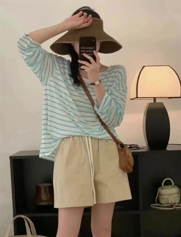 [after 18] elastic waist drawcord net color casual shorts 661\zjy