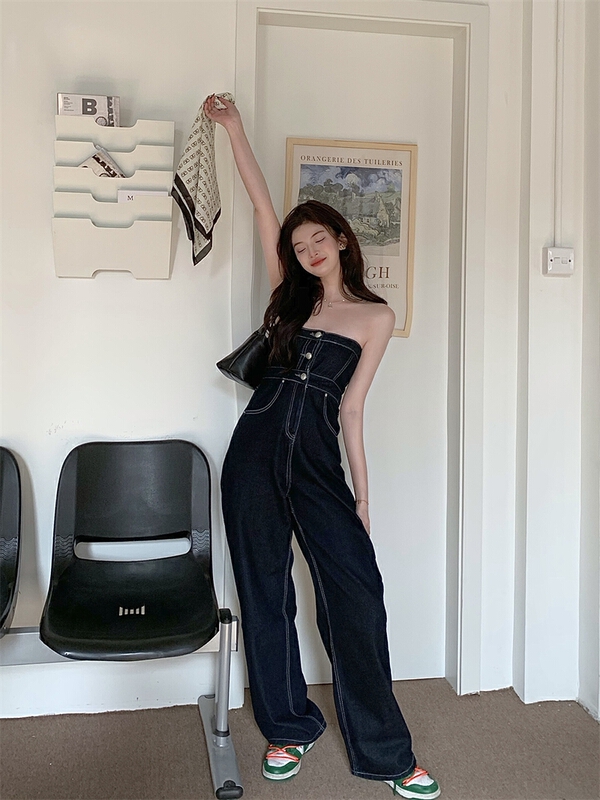[c.h.z] design sense off shoulder, strapless, small cowboy Jumpsuit 90950\wtt