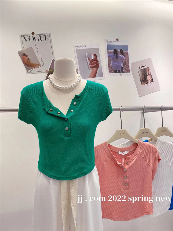 [jj.com] slim fit short breasted short sleeve T-shirt 8813\lsw