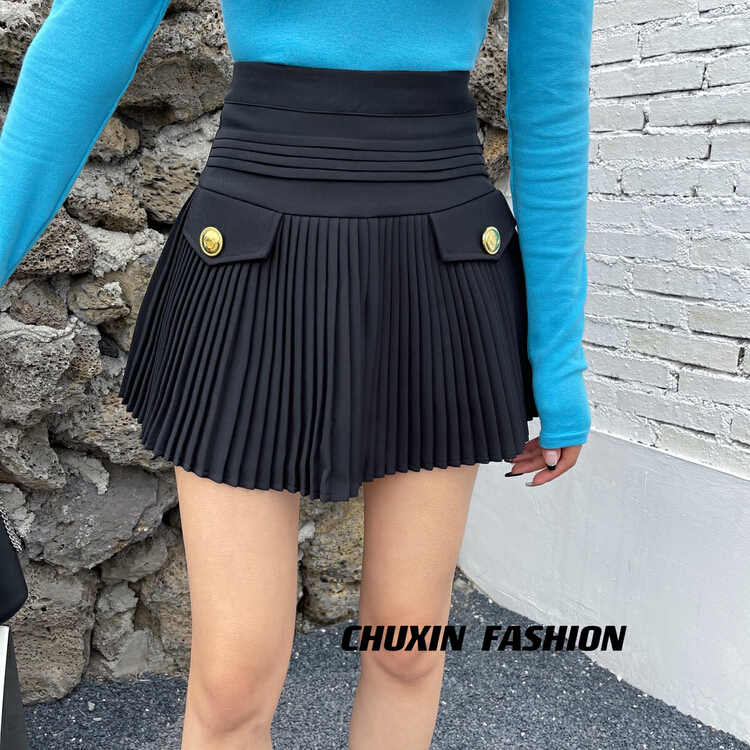 New year in early spring! [c.x original heart] design feeling high waist pleated skirt k777\wtt