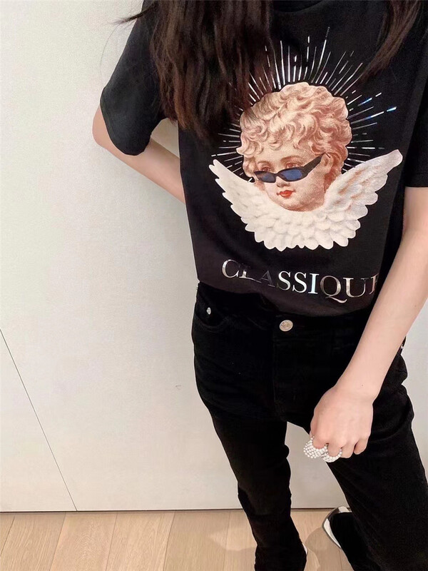 New year in early spring! [big C studio] personalized Angel printed short sleeve T-shirt 1730\pcz