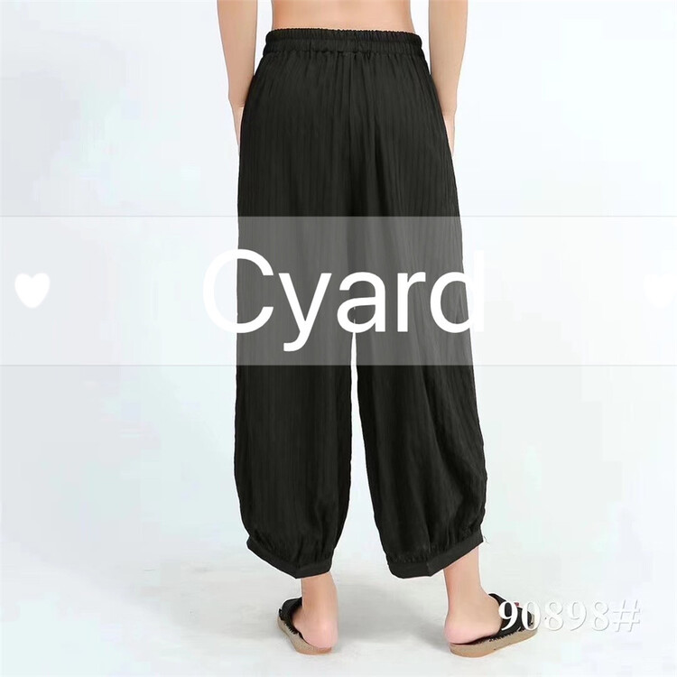 [cyard] elastic waist clean comfortable casual pants 90898\l