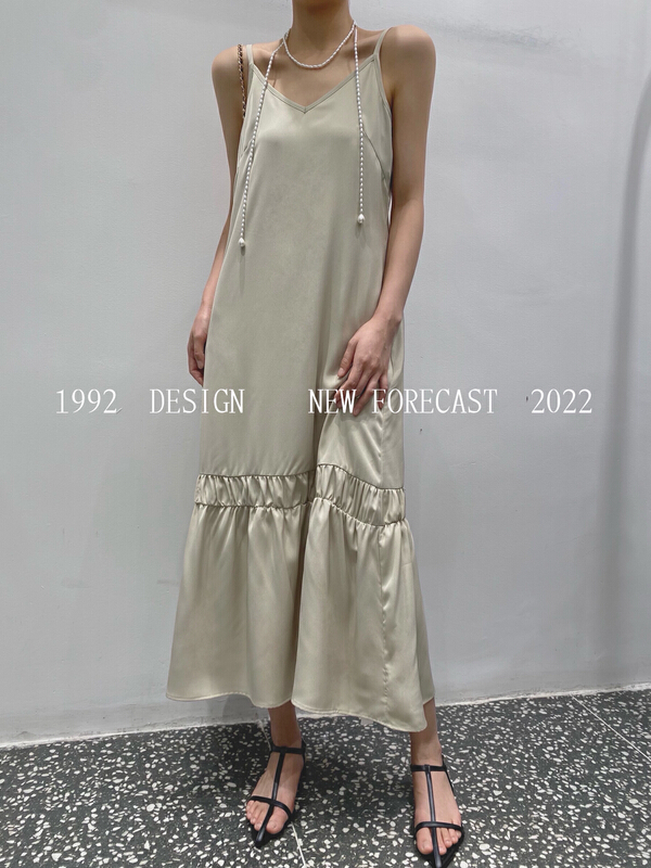 [1992] hem pleated suspender dress 3777\l