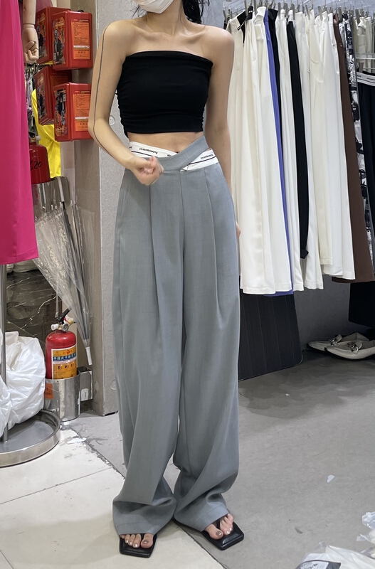 A big hit! 【 naisha beard 】 customized design straight tube vertical hollow out high quality casual pants ys2-6221\cls