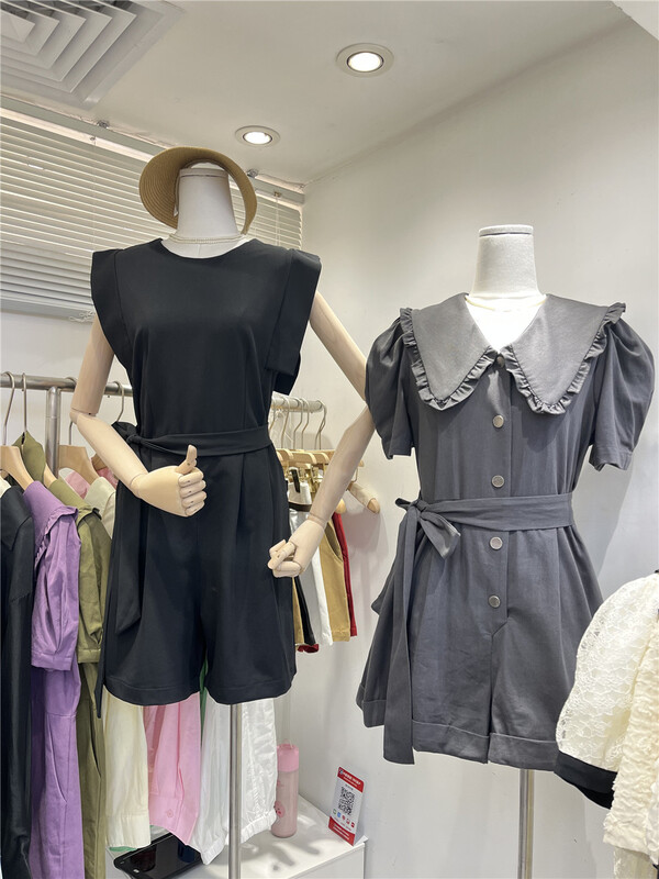 [Martina] Korean casual large lapel Jumpsuit (with belt) 008\xyy