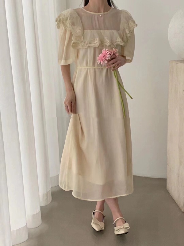 [hi] Hanshu round neck dress (with waist rope) 5236\hjy
