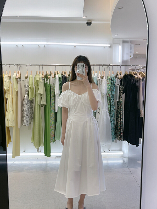 [Yang lotus] aging V-neck Pleated Dress s12201253\ozq