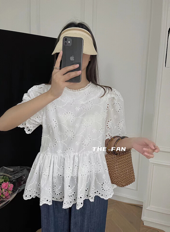 [the fan] pearl hollow loose shirt 86728\pcz