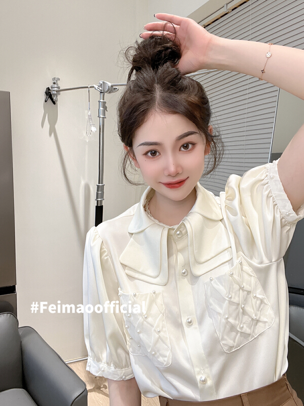 [Fei Mao] Korean simple and versatile shirt ym-7789\lsl