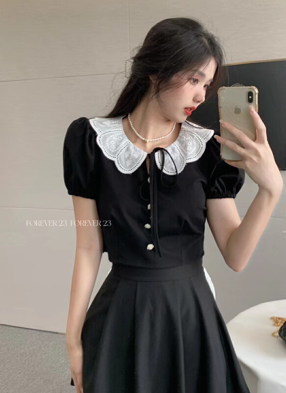 [forever23] bubble sleeve versatile fashion shirt a2093\hjy