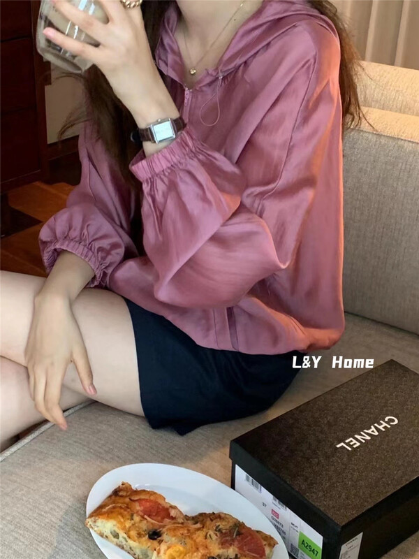 [new time /l&y home] casual simple hooded zipper sunscreen shirt 1200\xyy