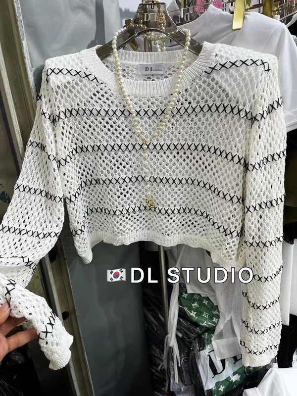 [DL] simple and fashionable hollow out design t-shirt 88025\wtt