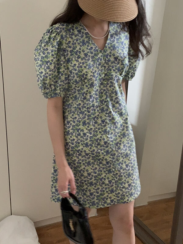 [Gabrielle] small fresh floral dress b2280\zxl