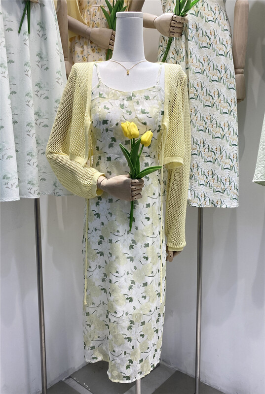 [Mina] fresh lady flower suspender dress 6638\hbx