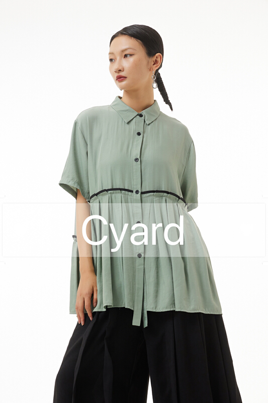 [cyard] fashion texture color blocking loose shirt 90137\l