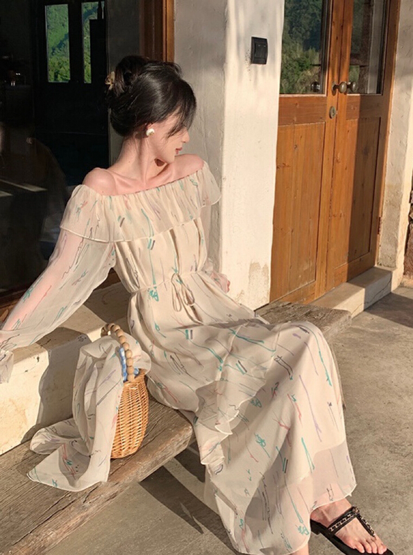 [savage] French one line collar floral Ruffle Dress e8650\wpl