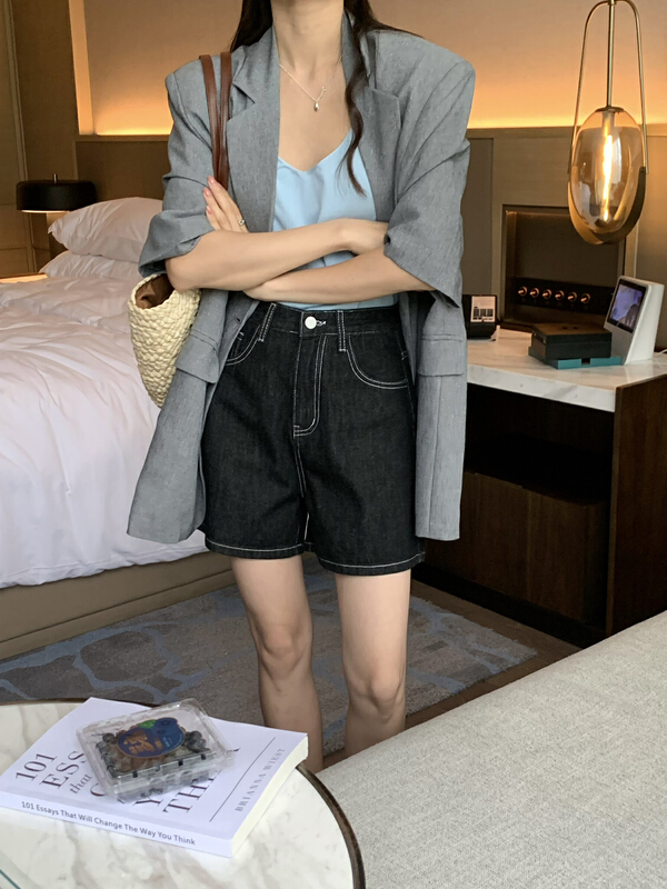 [meet me] Korean design skinny denim shorts 61293\ll
