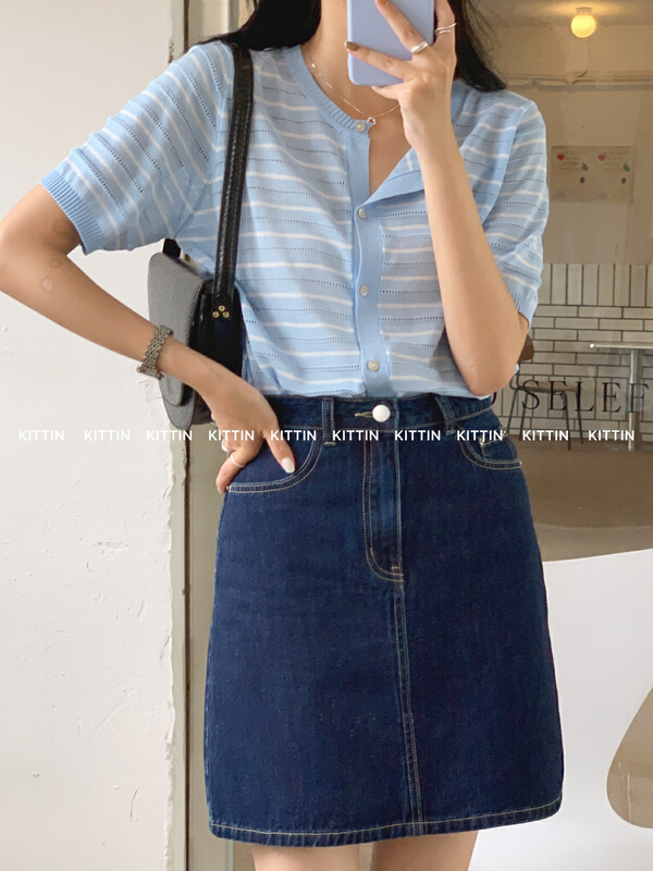 [Kittin] Korean stripe round neck sweater 180