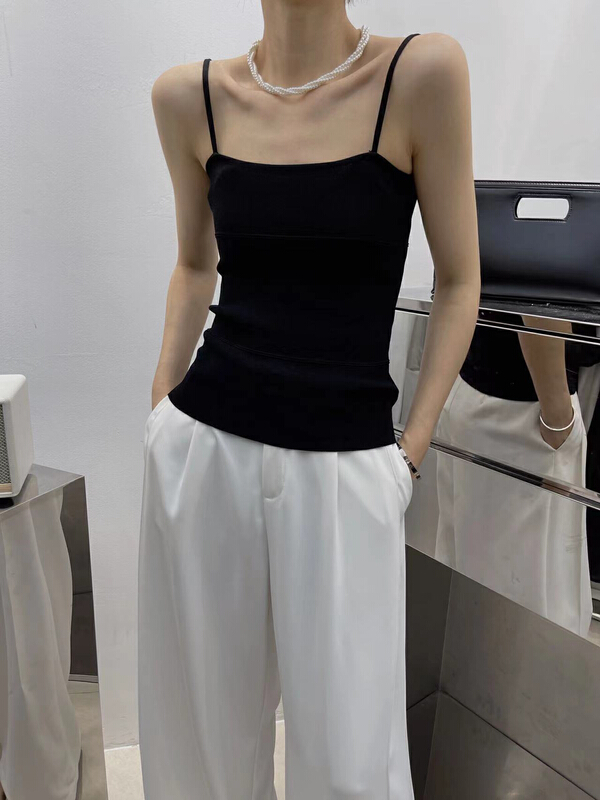 Original price 39.48! [Hepburn] versatile solid sleeveless vest / sling 8827\l