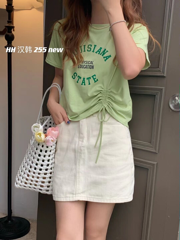 [HH &miss Lai] drawstring letter comfortable shirt 255\l
