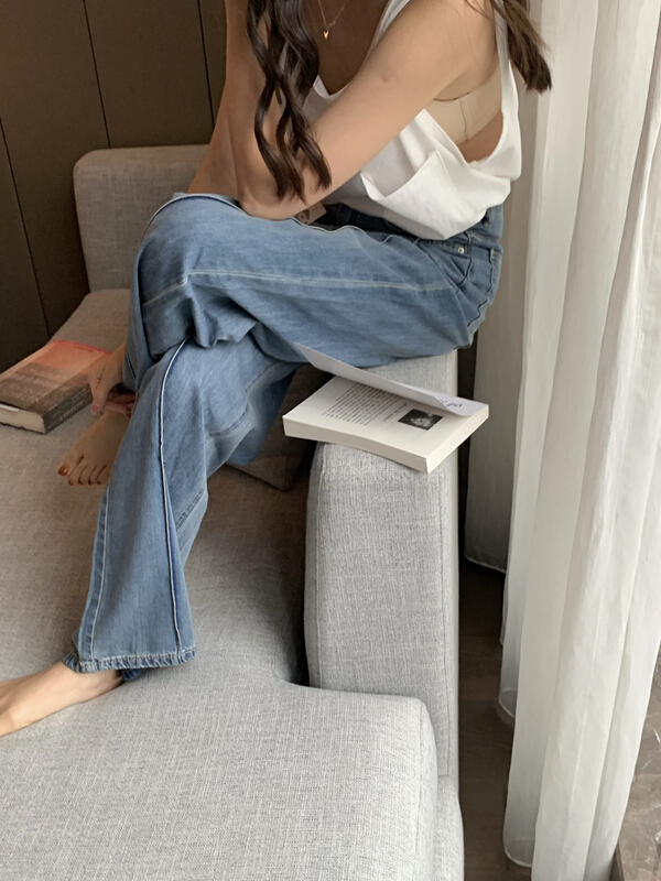 【 meet me 】 Korean version straight leg versatile jeans 61277\ll