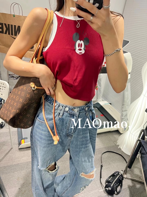 [Maomao] simple Mickey print vest / sling 807\wtt