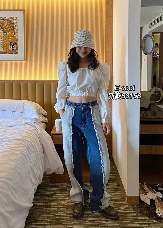 [pants and jeans] cool and fashionable stitched jeans 83159\hjy